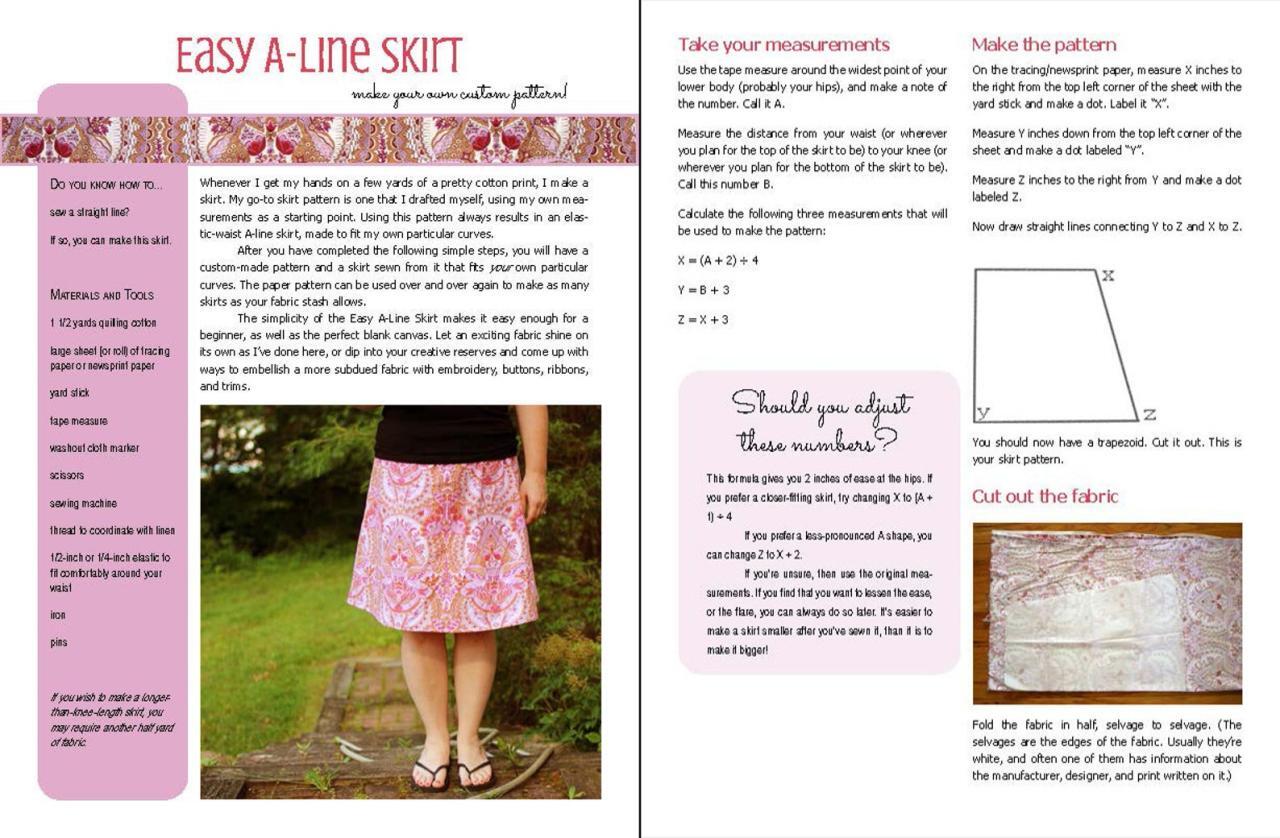 Easy A-Line Skirt Sewing Pattern ⋆ Polka Dot Cottage Easy A-Line Skirt Sewing Pattern ⋆ Polka Dot Cottage