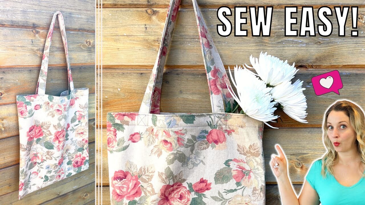 Easy Tote Bag Sewing Tutorial // Beginner Sewing Project - YouTube Easy Tote Bag Sewing Tutorial // Beginner Sewing Project - YouTube